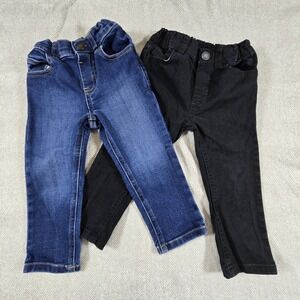 Garanimals Denim Jeans Boys 2T Lot of 2 Lightweight Blue pair and Black pair